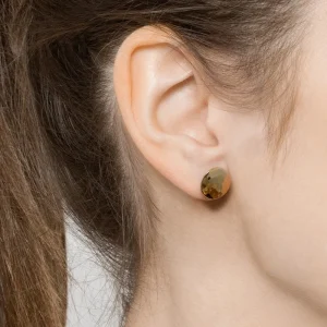 Viadoli Puces d'oreilles rondes martelées (plaqué or) Outlet