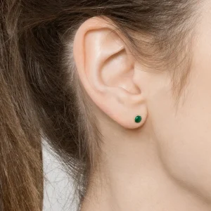 Viadoli Puces d'oreilles rondes (malachite) Fashion