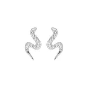 By Jollia Puces d'oreilles serpent zircon (argent) Hot