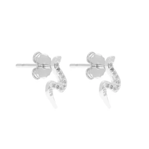 By Jollia Puces d'oreilles serpent zircon (argent) Hot