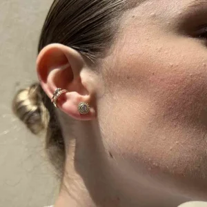 By Jollia Puces rondes cristaux et strass (plaqué or) Online