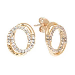 By Jollia Puces rondes doubles anneaux (plaqué or) New