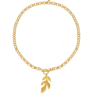 Viadoli Sautoir chaîne feuille (doré) Sale