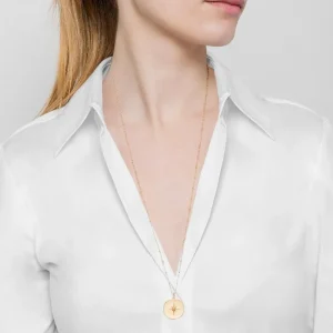 Siloé Sautoir médaille étoile chaine perlée (doré) Hot