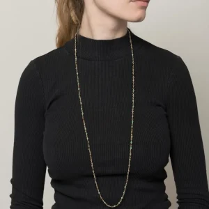 Siloé Sautoir perles fines turquoise africaine (doré) Hot